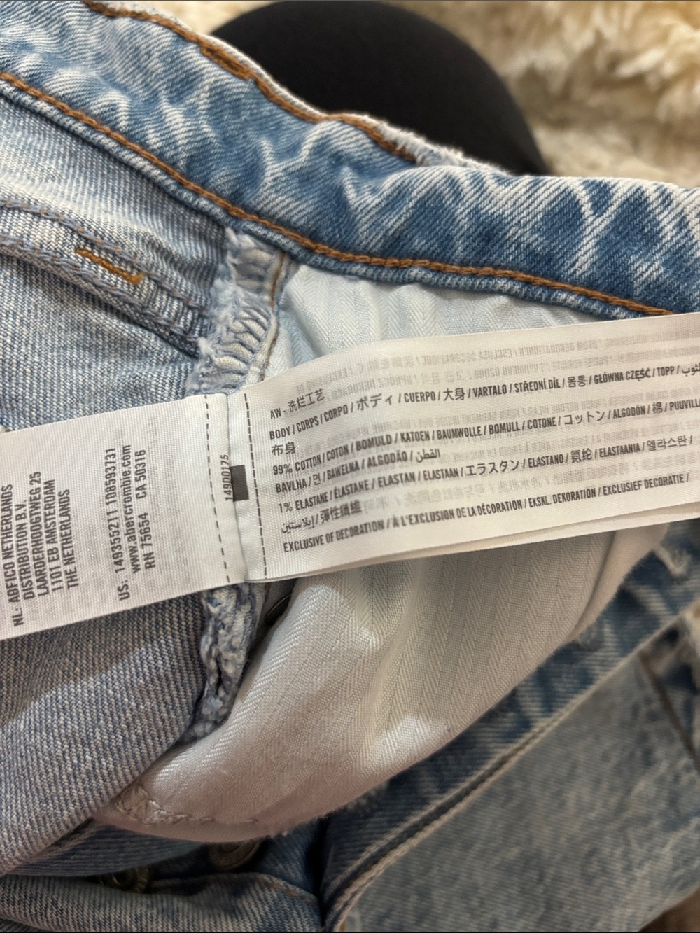 Abercrombie & Fitch Light Blue The Dad High-Rise Denim Shorts Curve Love - Picture 4 of 4